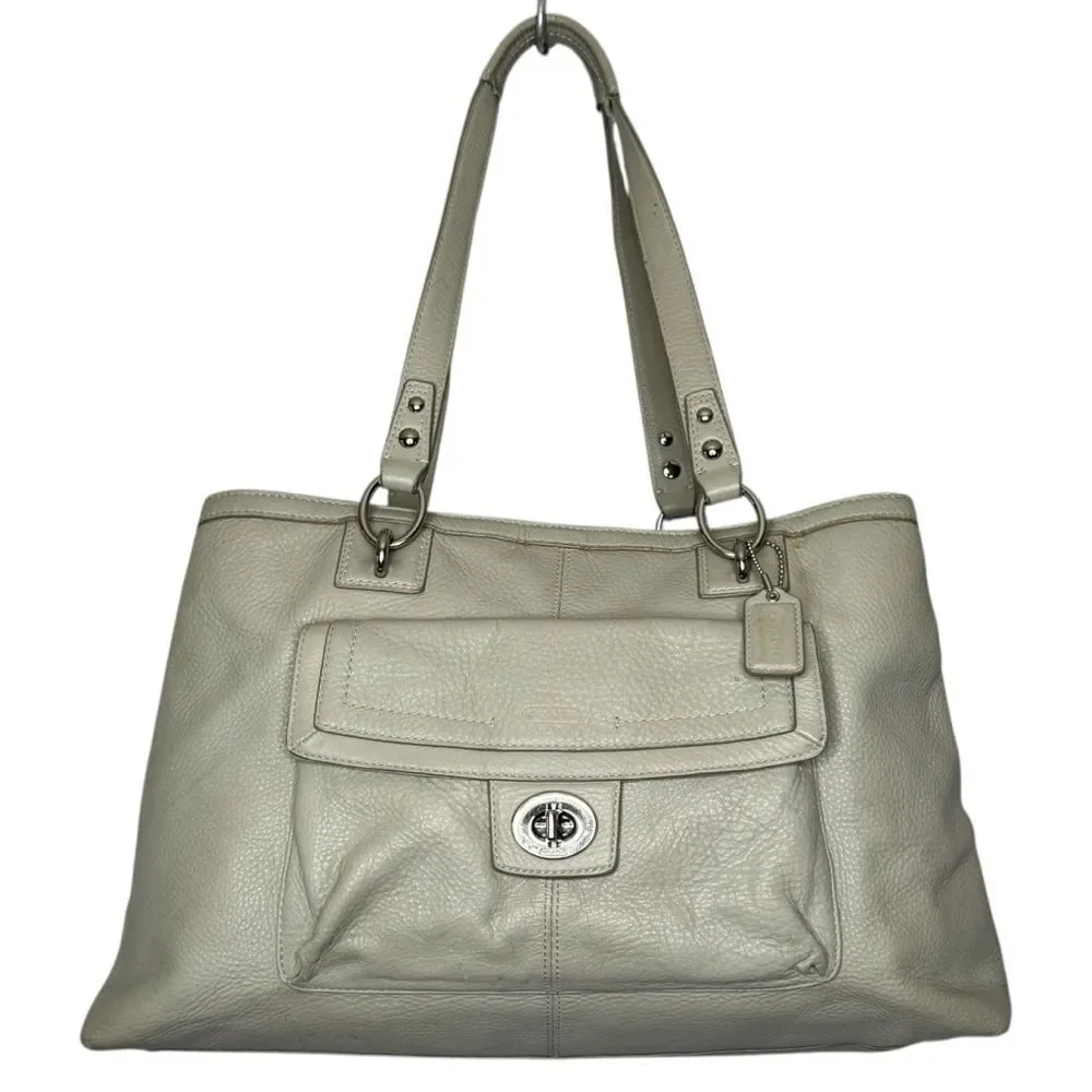 ▪️COACH Large Penelope Turn Lock Pebbled Leather Shoulder Bag